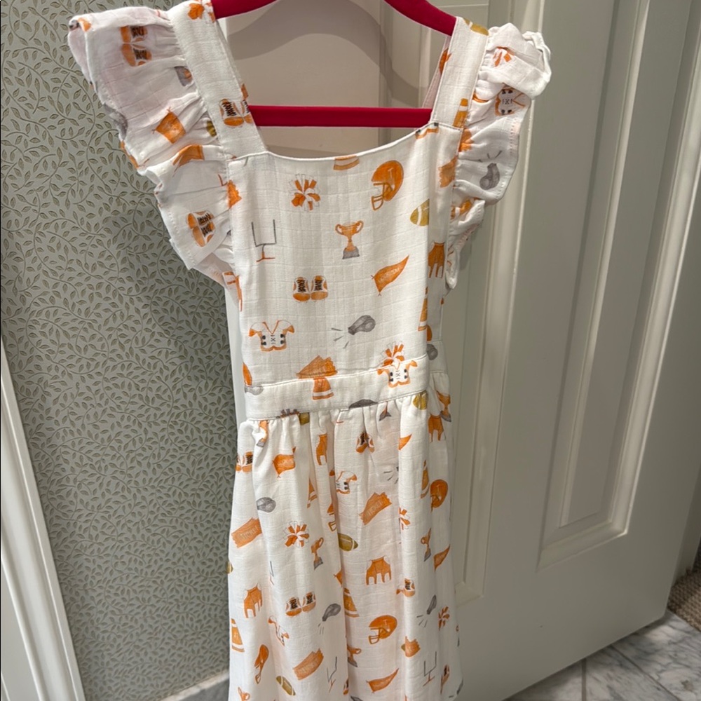 Orange and white football dress